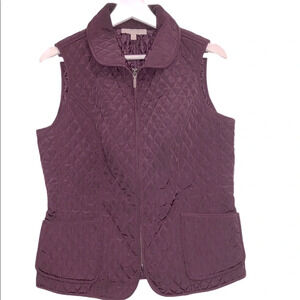 Talbots size small purple quilted zippered vest